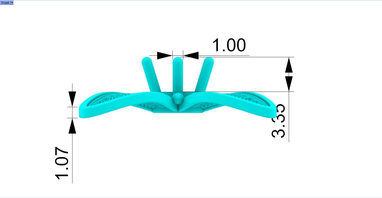 Filigree Flower Stud and Pendant 10 Asoka with stone 3D print model_19