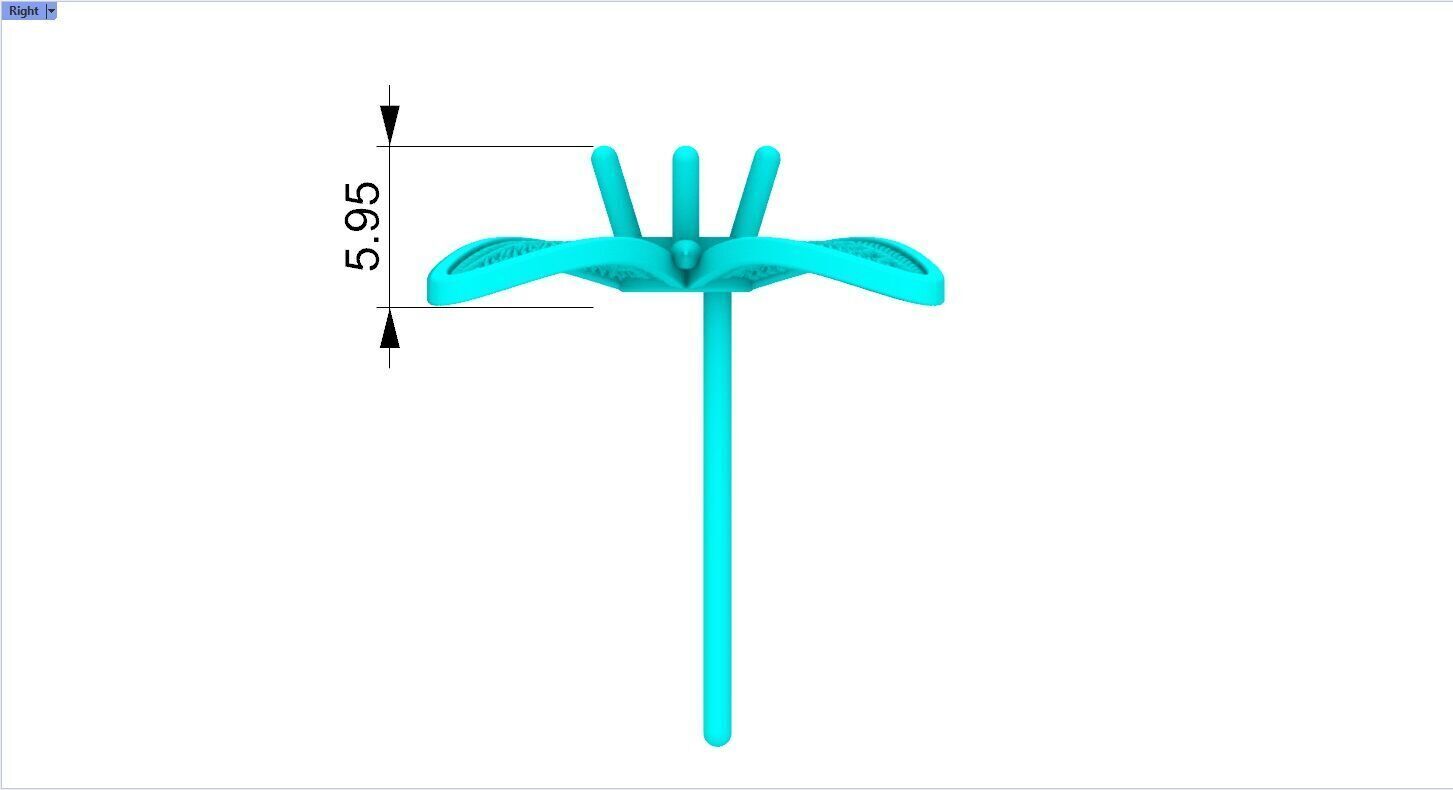 Filigree Flower Stud and Pendant 10 Asoka with stone 3D print model_15