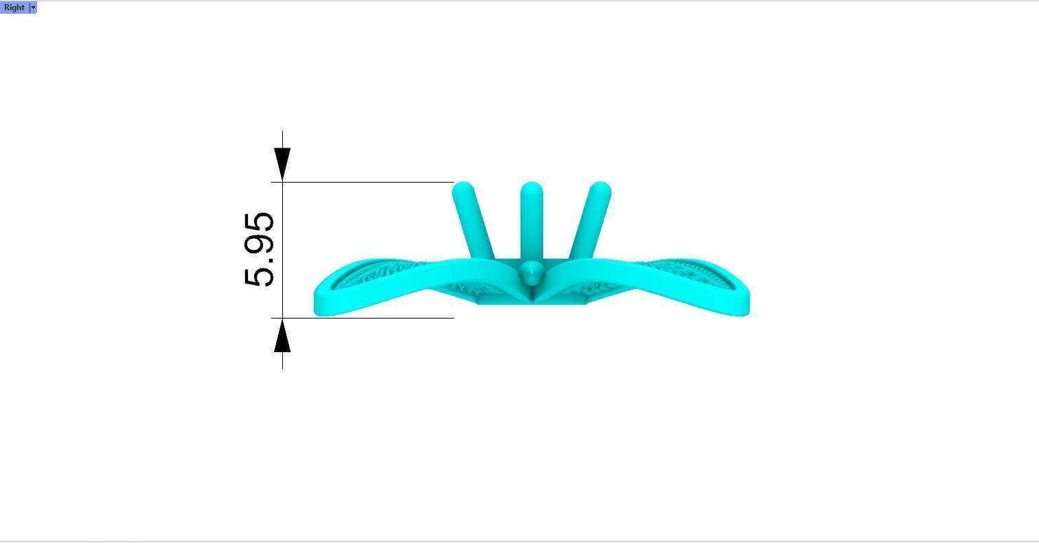 Filigree Flower Stud and Pendant 10 Asoka with stone 3D print model_20