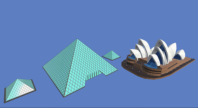 Art Buildings Pack Low-poly 3D model
