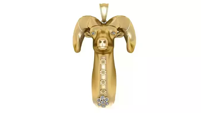 GOAT ANIMAL PENDANT 3D PRINTABLE MODEL  3D print model