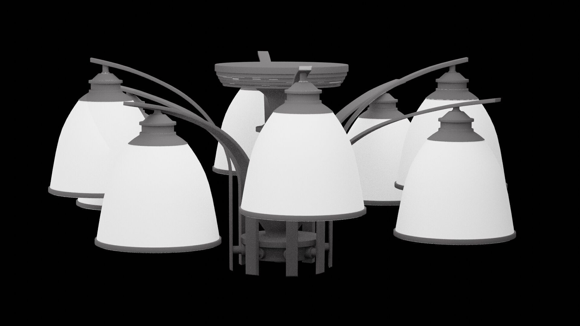 Ceiling Lamp Furniture Low-poly 3D model_4