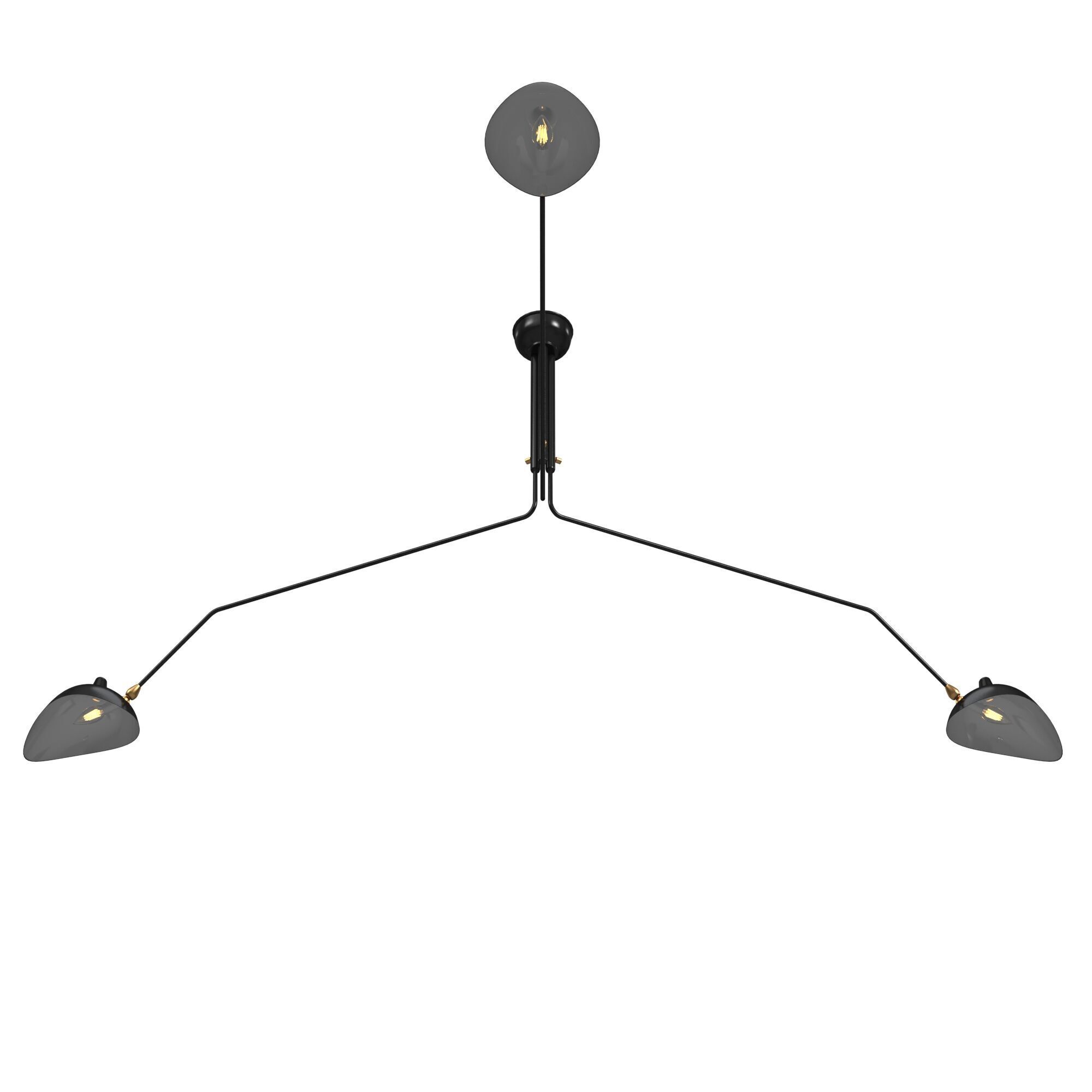 Three Arm Multi-Light Pendant 3D model_2