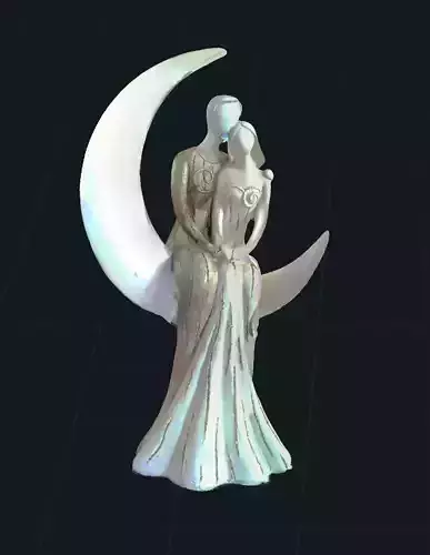 Moon and Love  - Romantic Sculpture