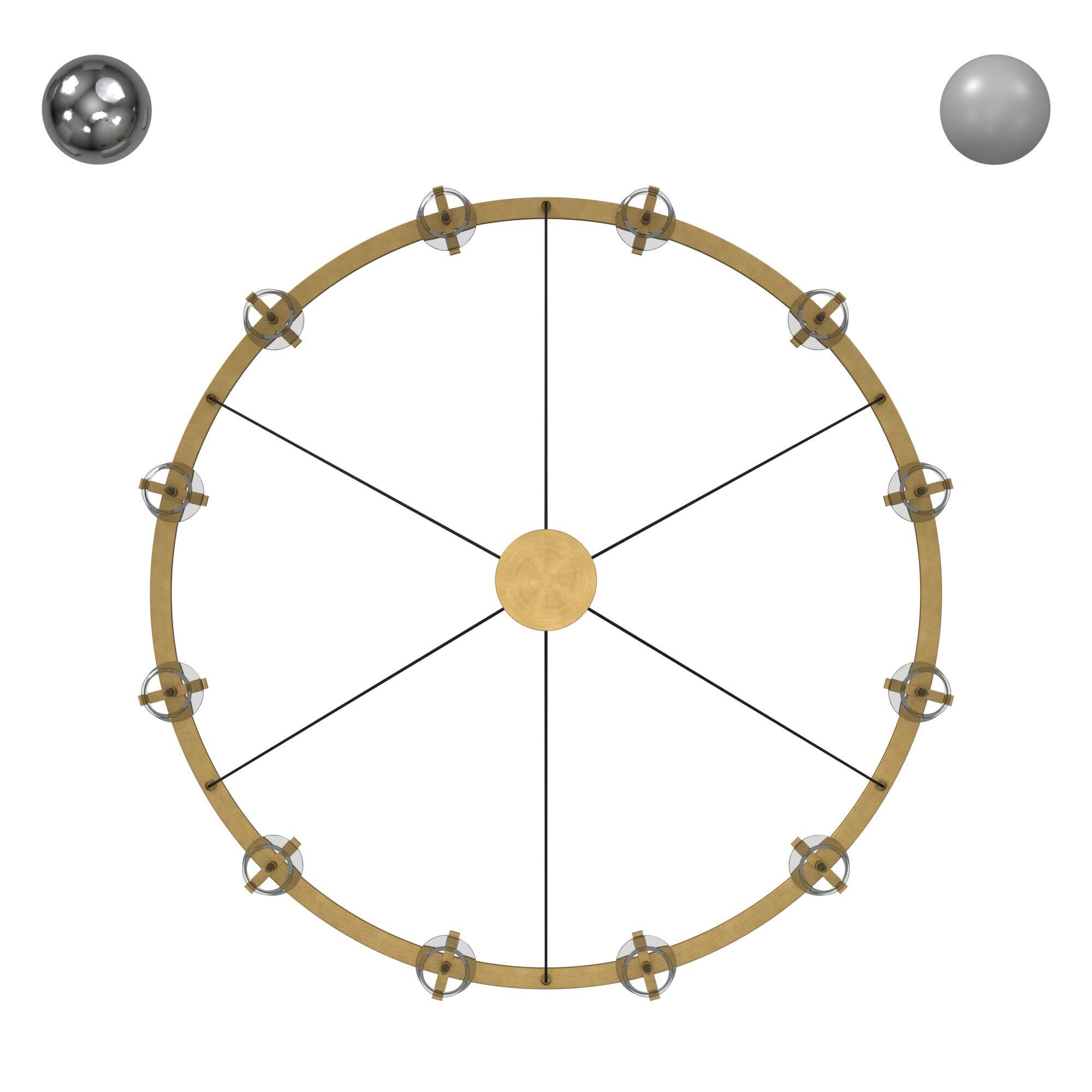 Pauillac Round Chandelier 3D model_2