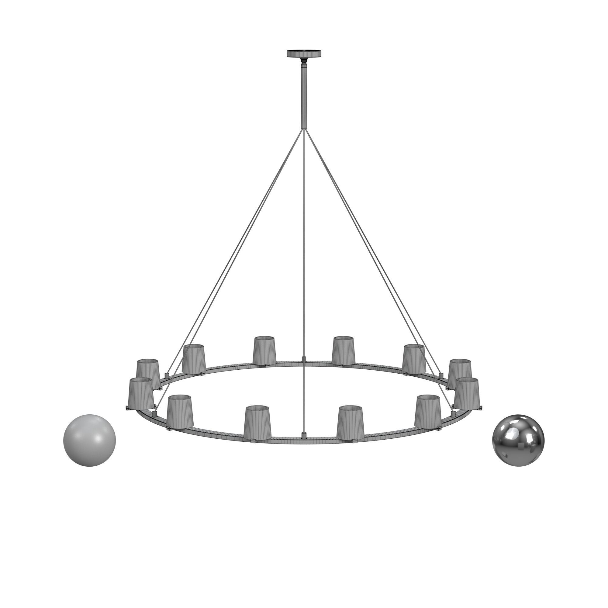 Pauillac Round Chandelier 3D model_3