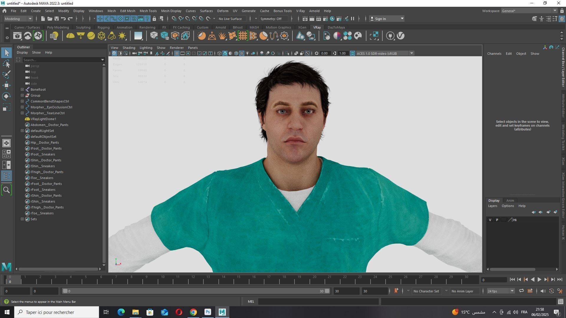 Doctor Nurse in Scrubs High-Quality 3D Character Low-poly 3D model_19