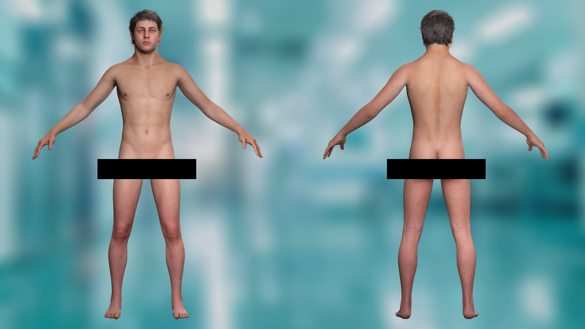 Doctor Nurse in Scrubs High-Quality 3D Character Low-poly 3D model_7