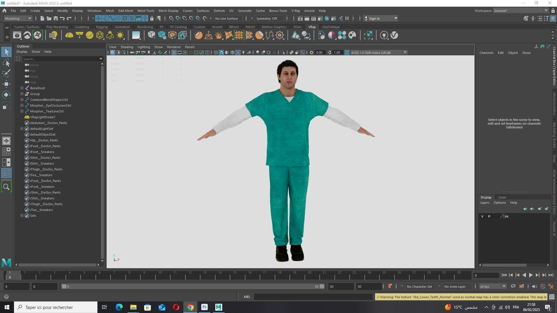Doctor Nurse in Scrubs High-Quality 3D Character Low-poly 3D model_18