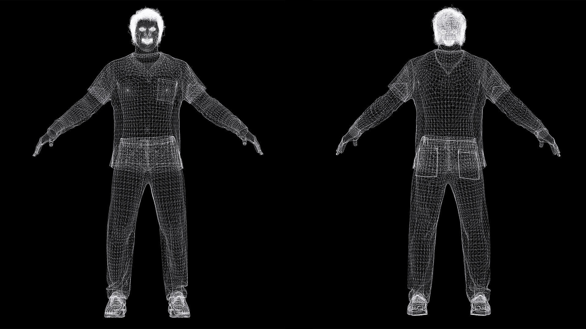 Doctor Nurse in Scrubs High-Quality 3D Character Low-poly 3D model_22