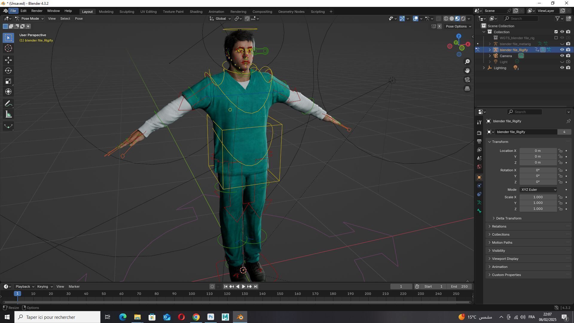 Doctor Nurse in Scrubs High-Quality 3D Character Low-poly 3D model_20