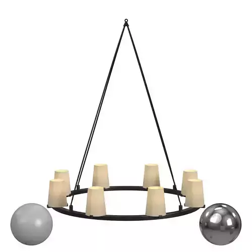 PAUILLAC FABRIC SHADE ROUND CHANDELIER