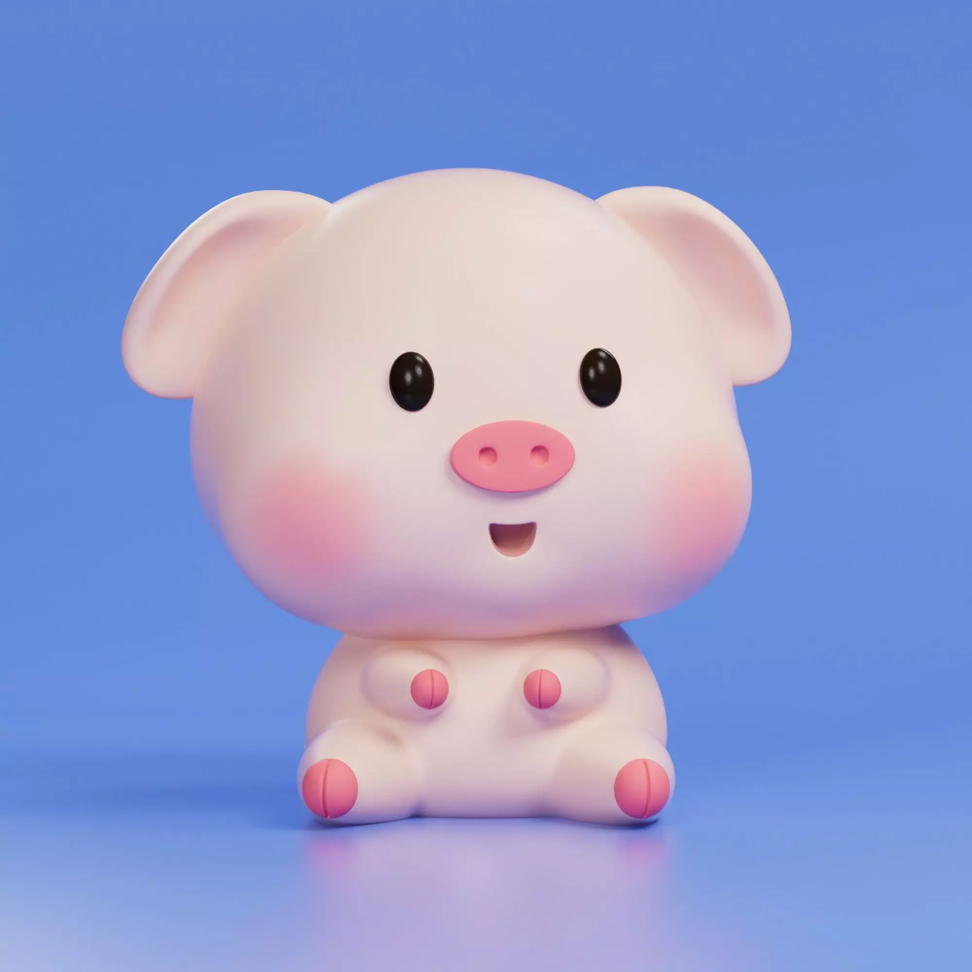 cute piggy 3D print model_0