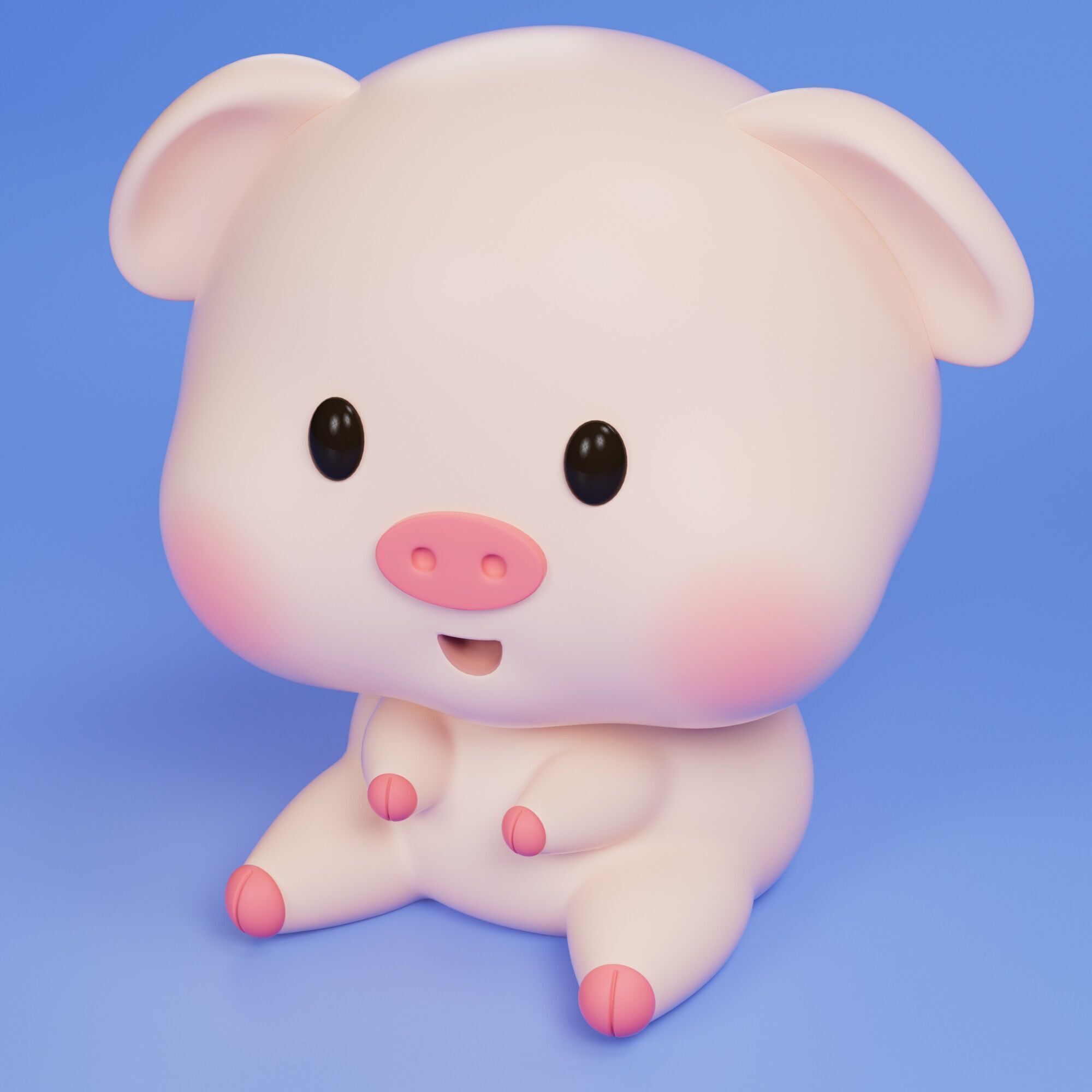 cute piggy 3D print model_1