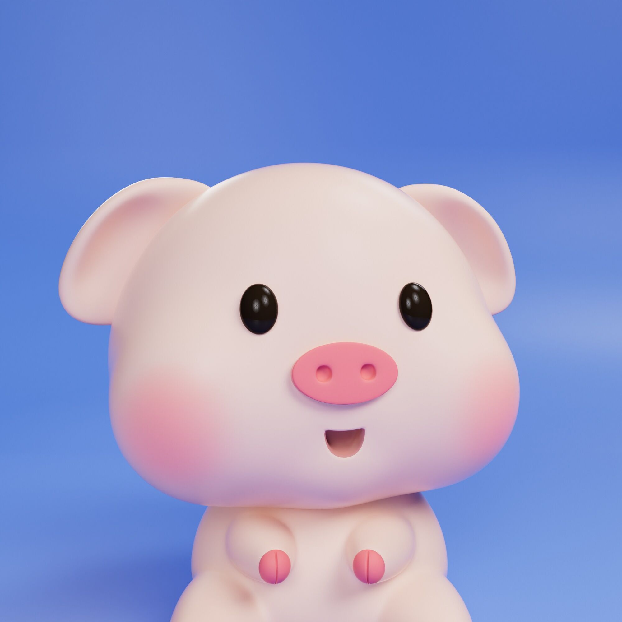 cute piggy 3D print model_5
