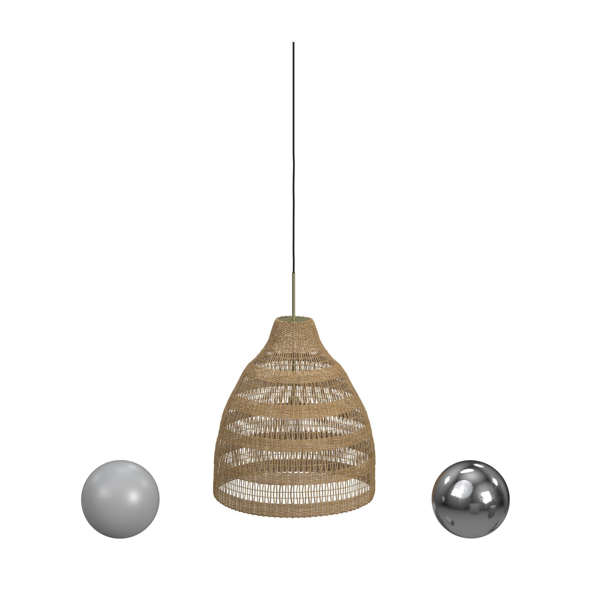 Natural Woven Pendant 3D model_1