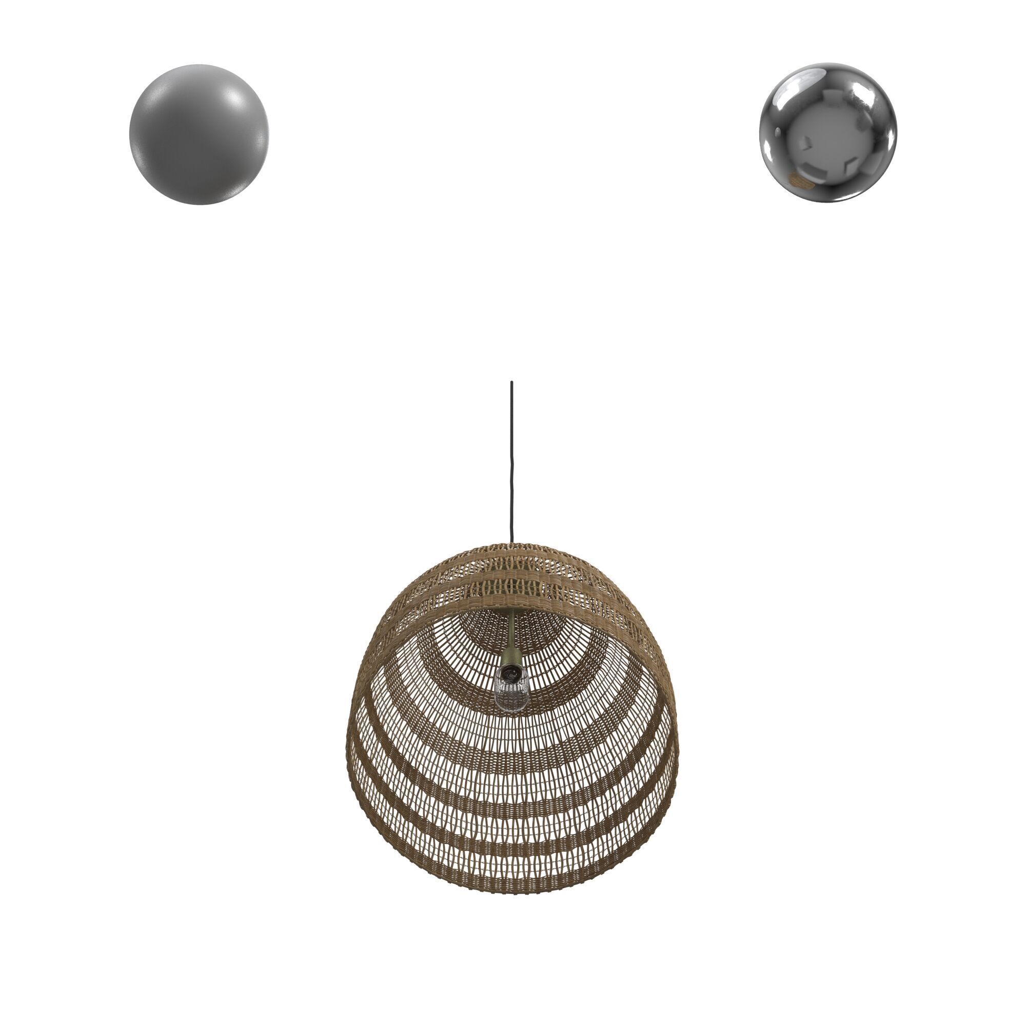 Natural Woven Pendant 3D model_2