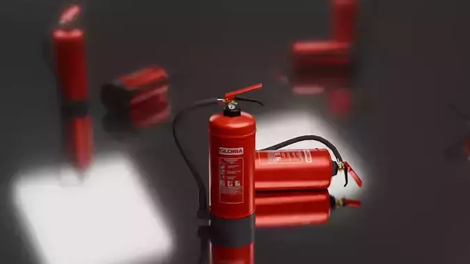 Feuerloescher Low-poly 3D model