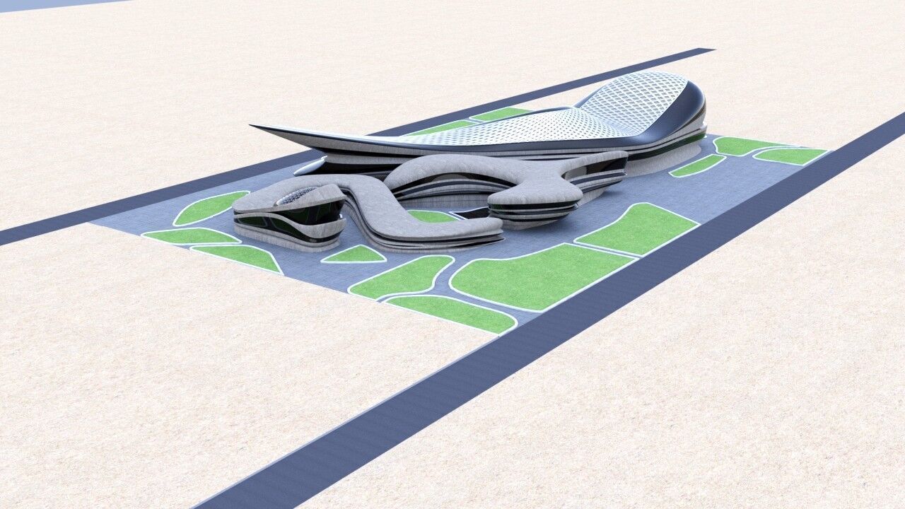 Organic buildings 3D model_1