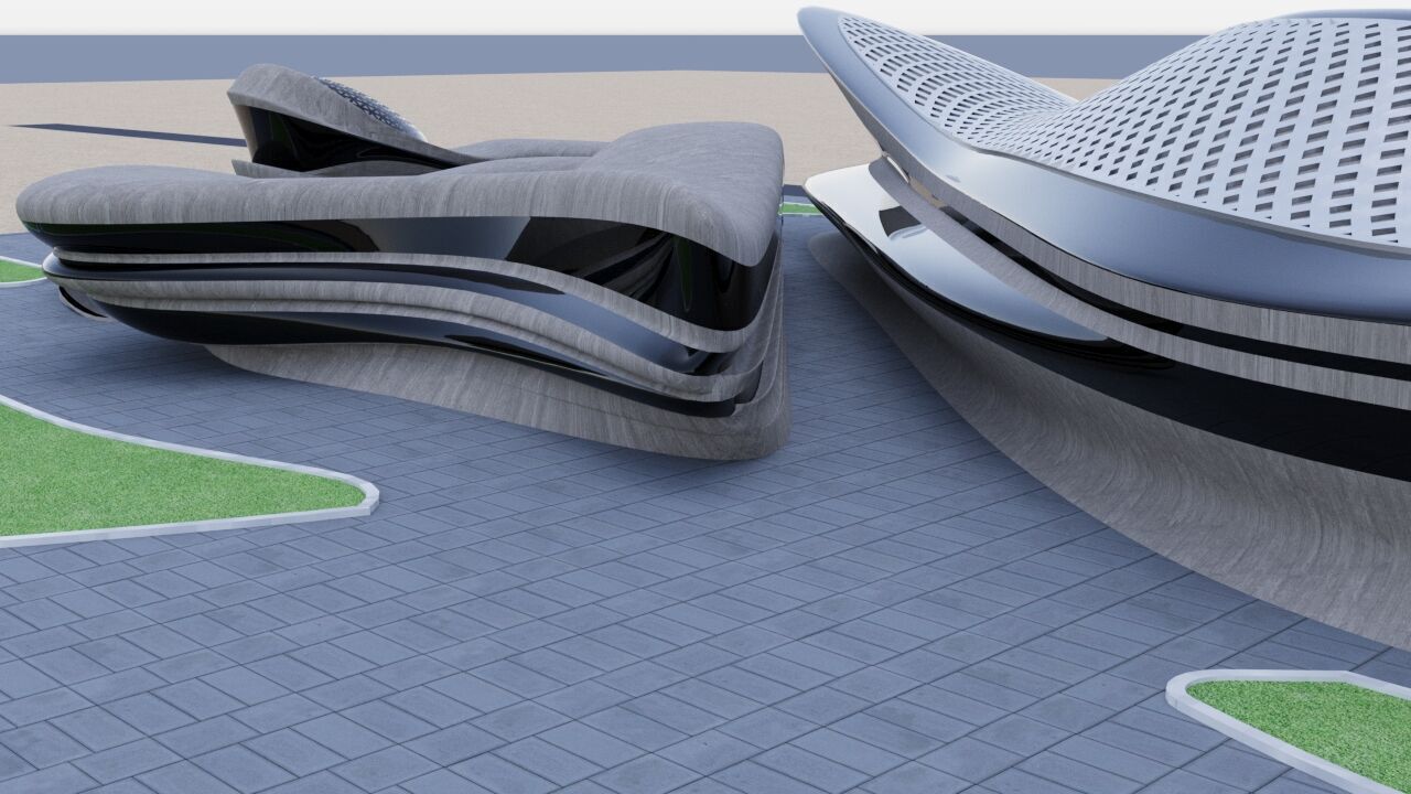 Organic buildings 3D model_3