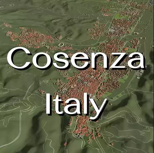 Cosenza Italy - city and urban 3D model