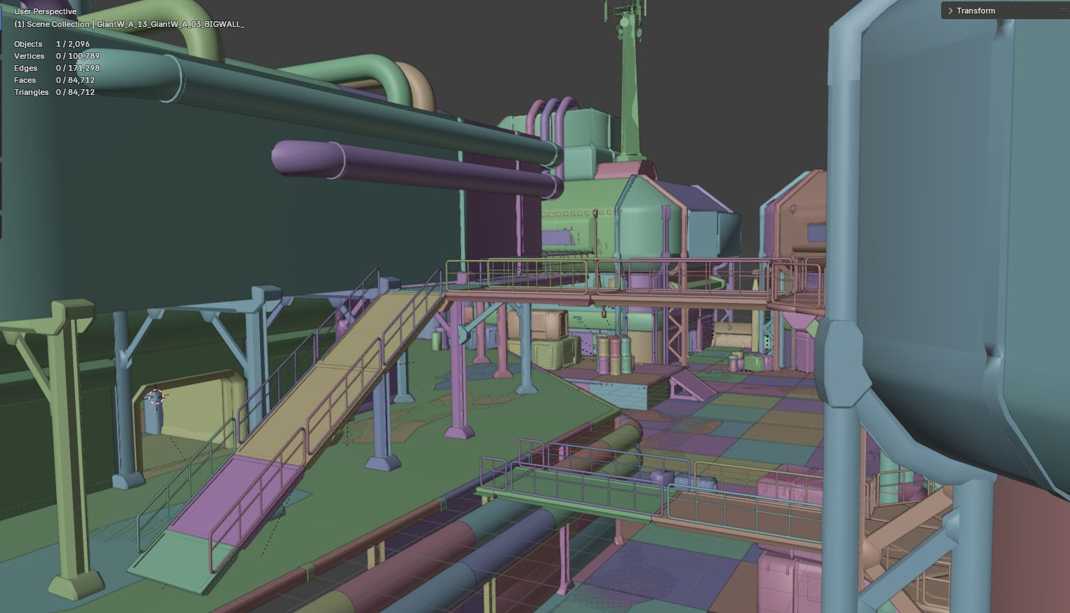 Technology Industrial Processing Plant Low-poly 3D model_6