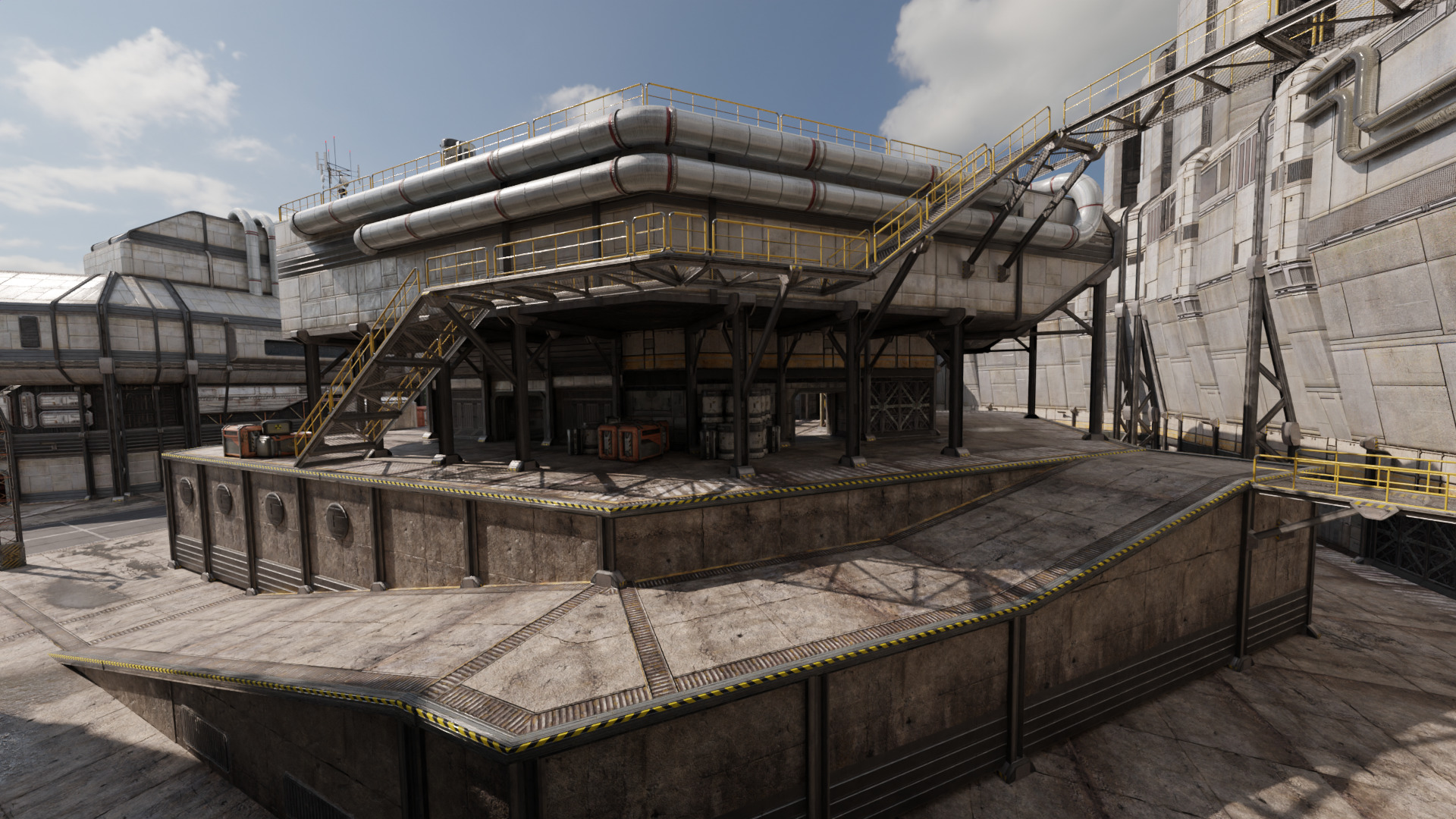 Technology Industrial Processing Plant Low-poly 3D model_4