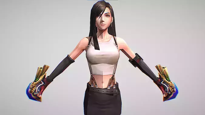 Tifa Lockhart - Dissidia 012 - Duodecim - Final Fantasy Low-poly 3D model