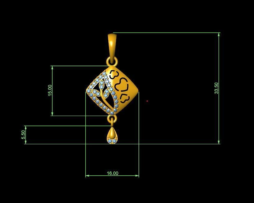 Pendant Necklace 3D print model_5