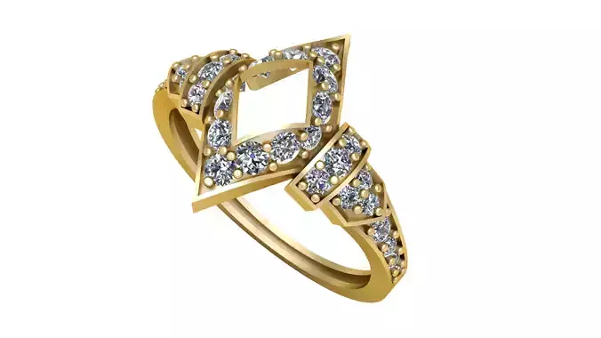 FANCY DIAMOND RING 3D PRINTABLE MODEL