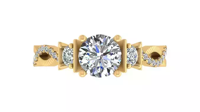  Twisted Infinity Engagement Ring 