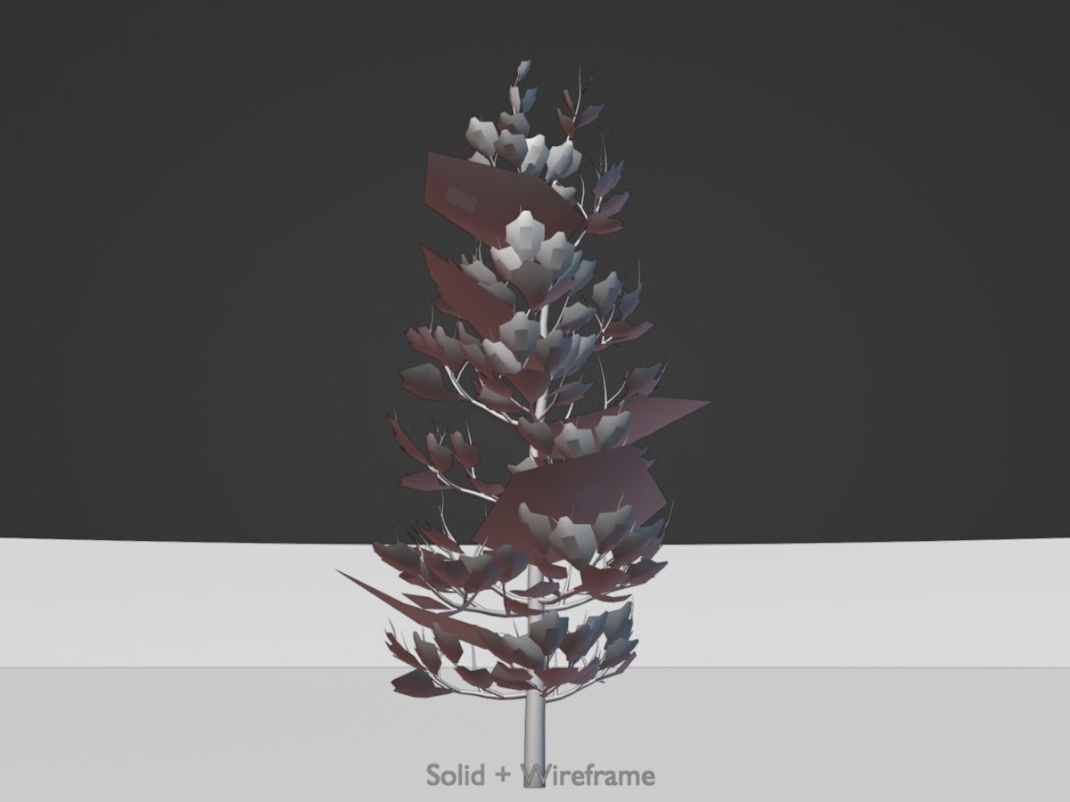 Forest pine summer 8m Low-poly 3D model_11