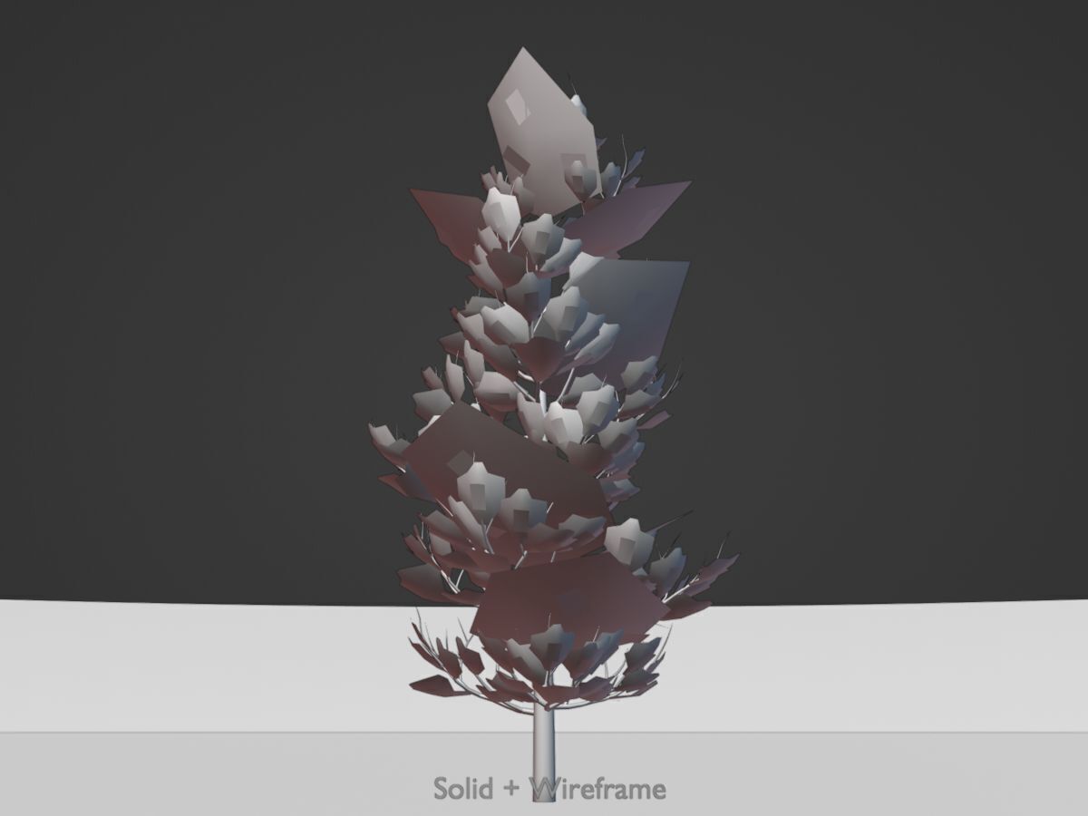 Forest pine summer 8m Low-poly 3D model_10