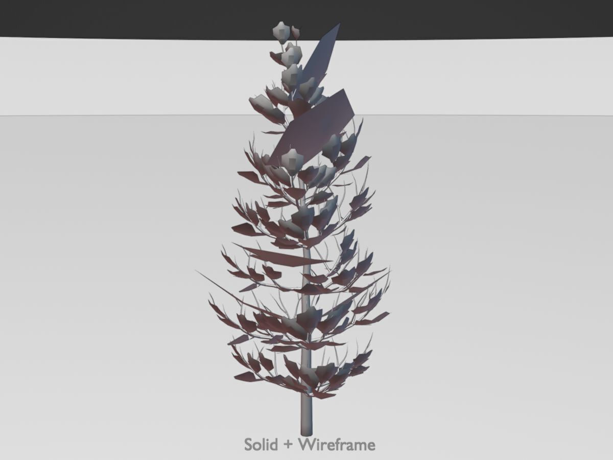 Forest pine summer 8m Low-poly 3D model_12