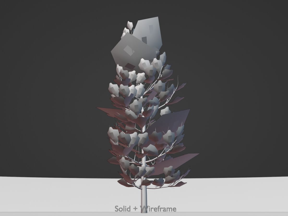 Forest pine summer 8m Low-poly 3D model_9