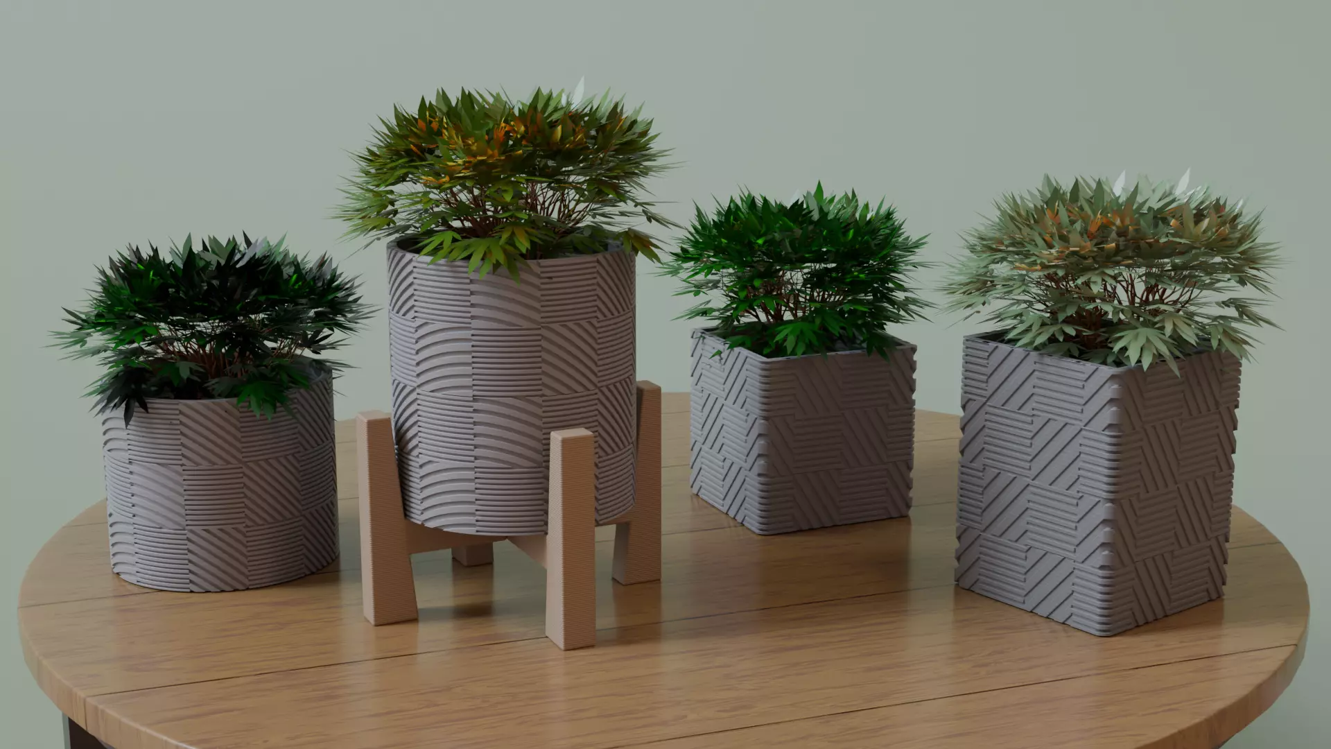 pot with standard square and circular 3D print model