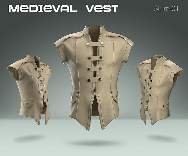  Medieval Vests  Num 01 Low-poly 3D model