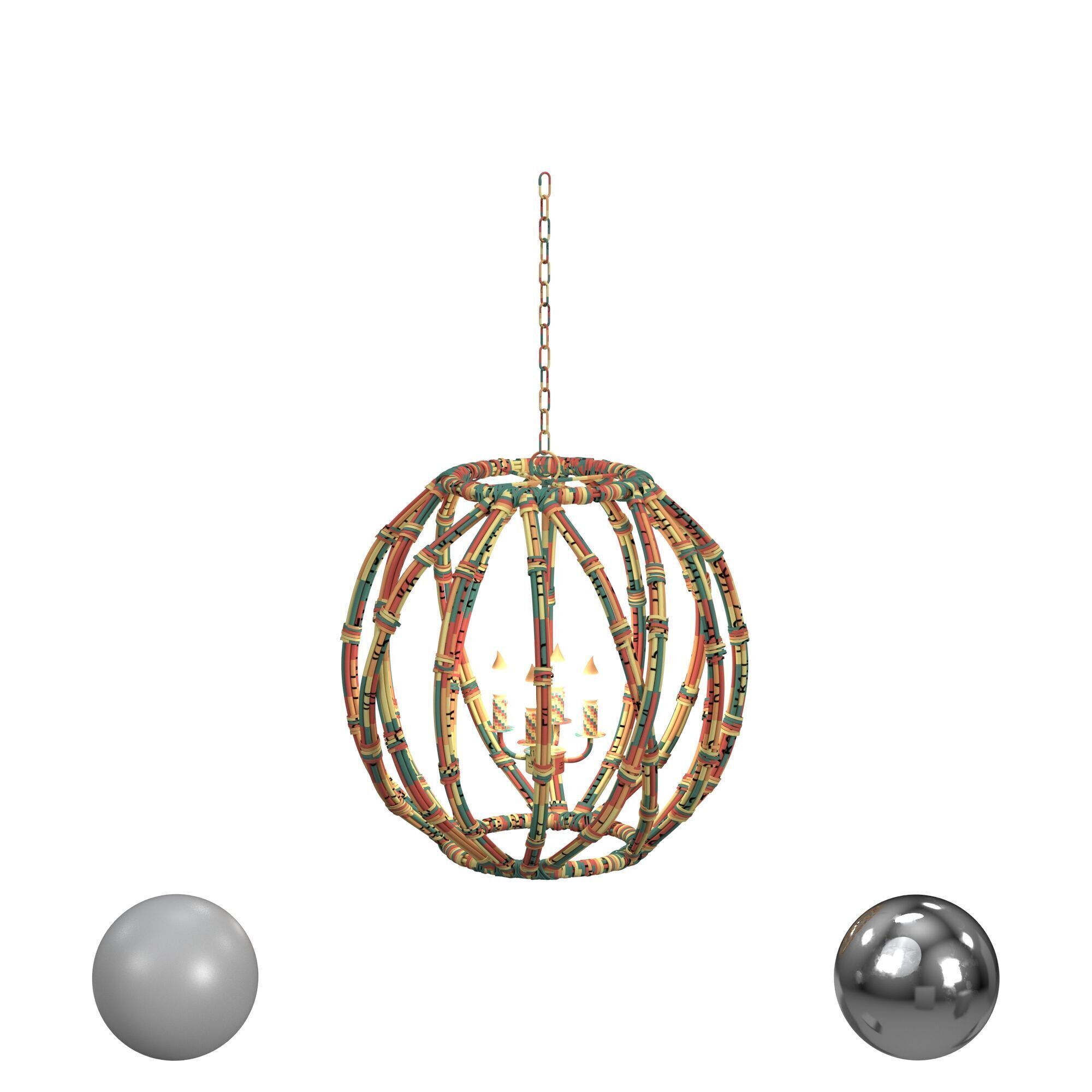 Bassett Mirror Company Ceiling Lights Archdale Pendant Lamp 3D model_2