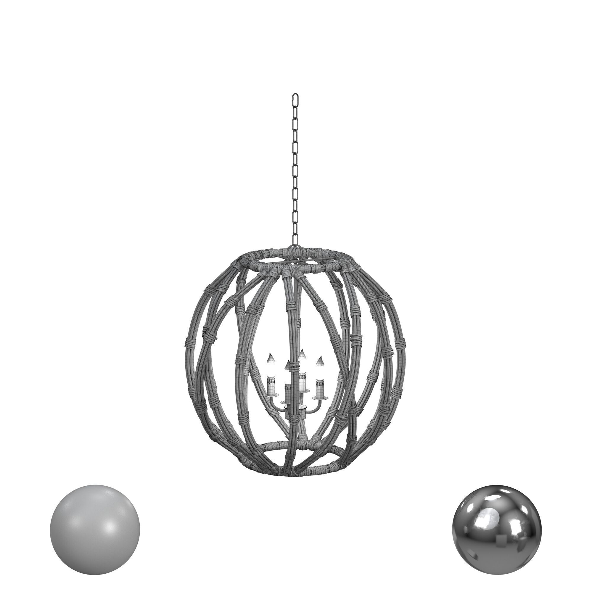 Bassett Mirror Company Ceiling Lights Archdale Pendant Lamp 3D model_3