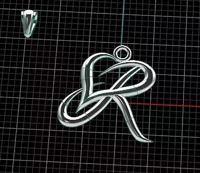 Heart necklace with letter R