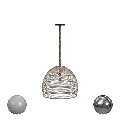 Flora Rattan Pendant 3D model