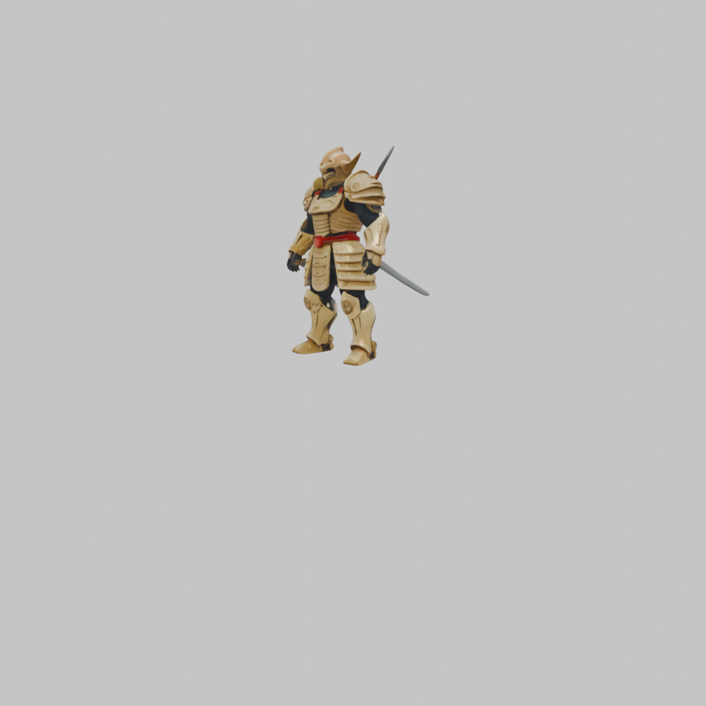 Ornate Samurai-Inspired Armor 3D Model Low-poly 3D model_5