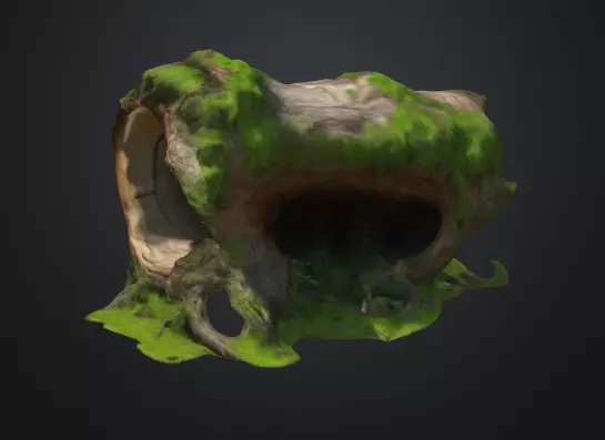 Moss Tree Trunk 3D model_0