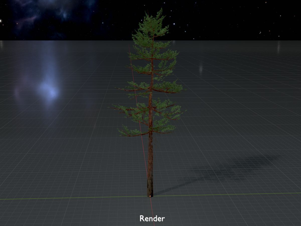 Forest pine summer 23m Low-poly 3D model_16
