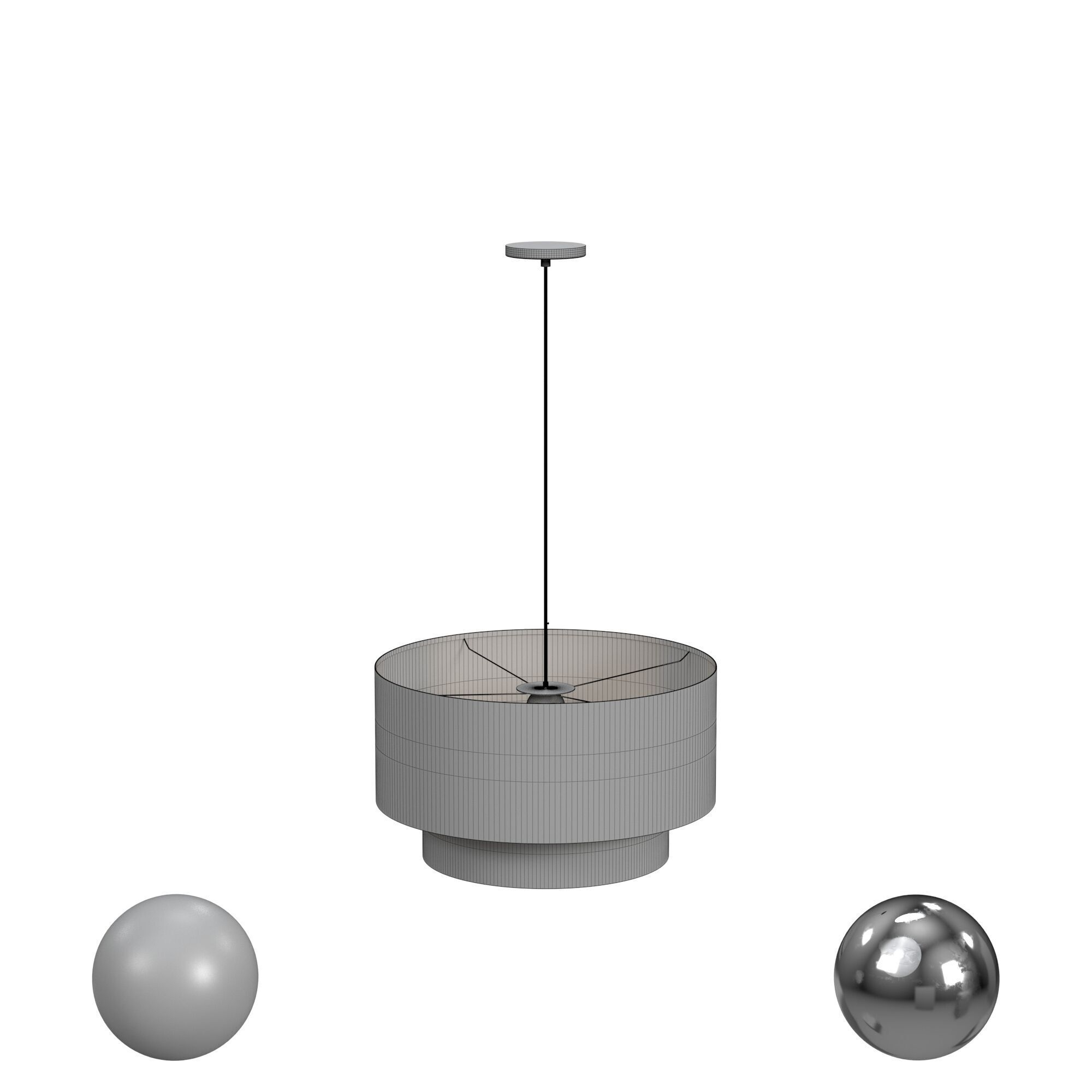 Meadow 3 Light Drum Chandelier 3D model_3