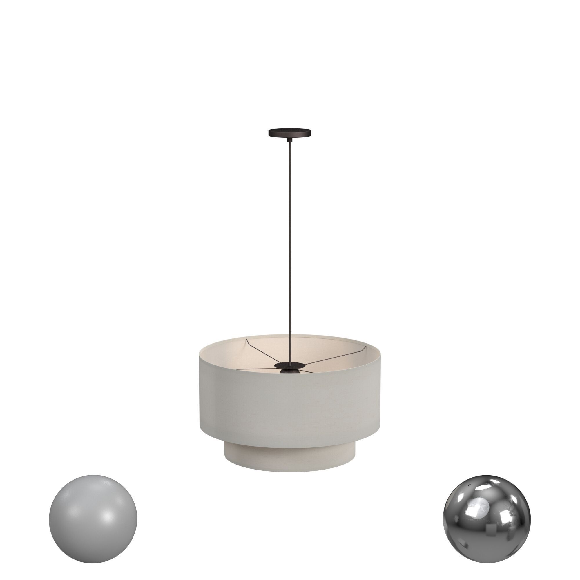 Meadow 3 Light Drum Chandelier 3D model_1