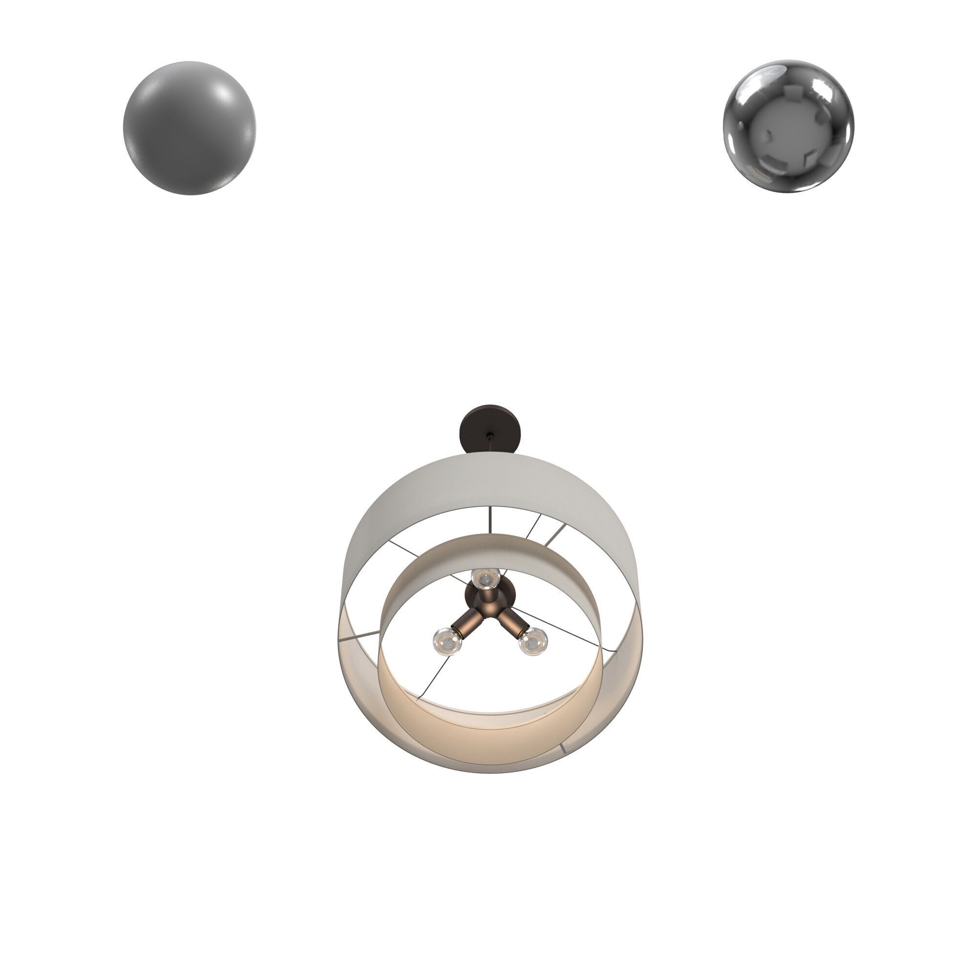 Meadow 3 Light Drum Chandelier 3D model_2