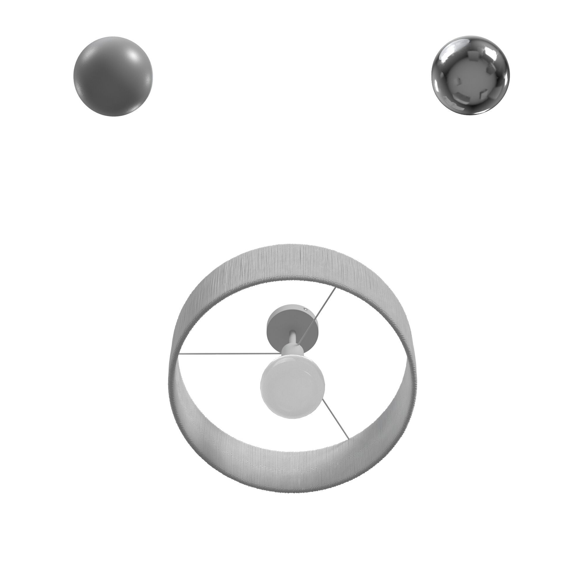 Rattan Fiber 1 Light Semi Flush Mount Ceiling Light 3D model_2