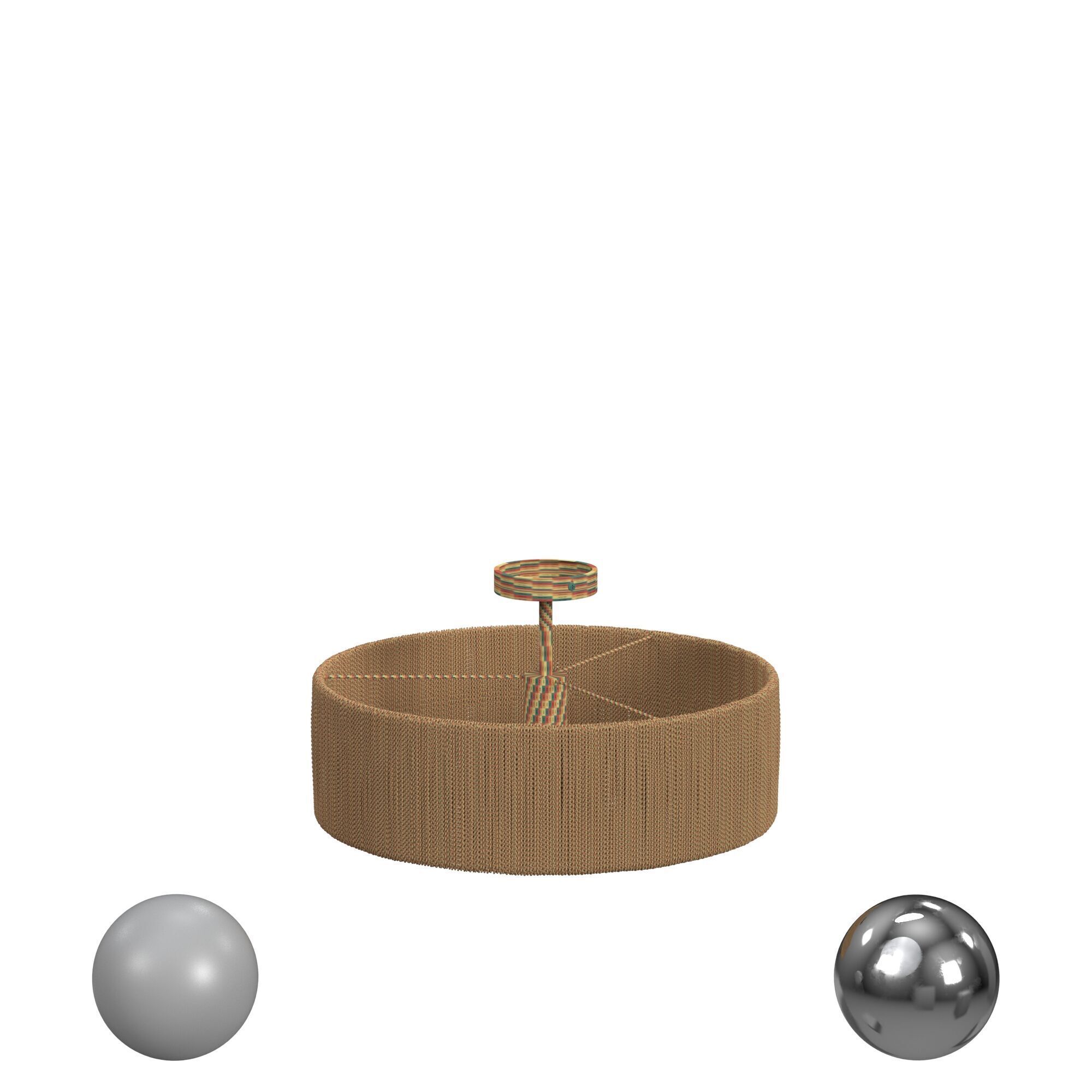 Rattan Fiber 1 Light Semi Flush Mount Ceiling Light 3D model_4