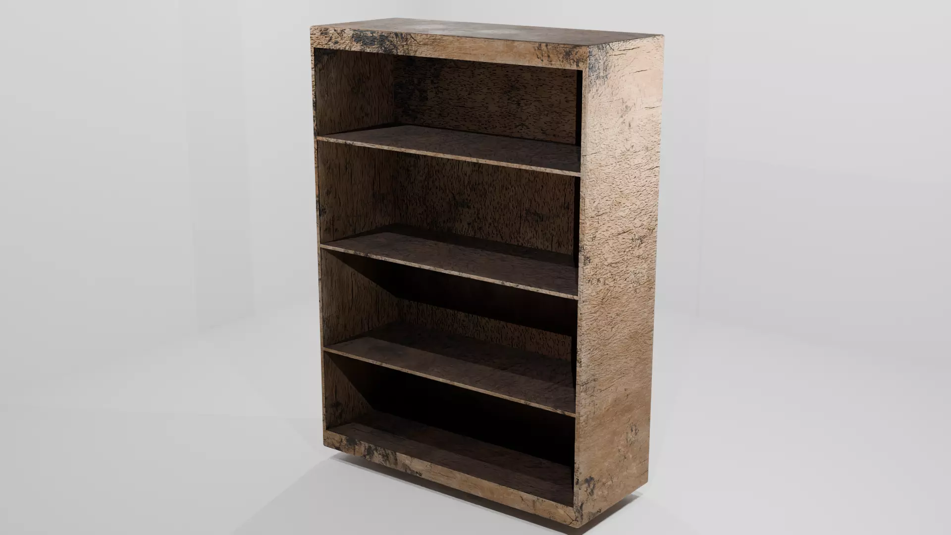 Rustic Wooden Bookshelf Free low-poly 3D model